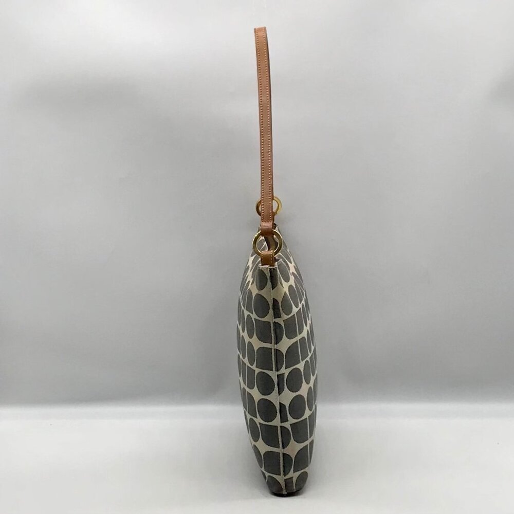 Kate Spade Gray Canvas Vintage Geometric Print Shoulder Bag - Picture 3 of 11